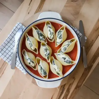 Spinach Ricotta Stuffed Pasta Shells