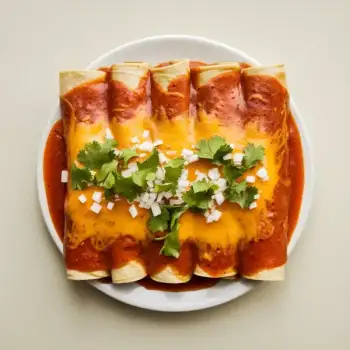 Spicy Chicken Enchiladas with Homemade Red Sauce