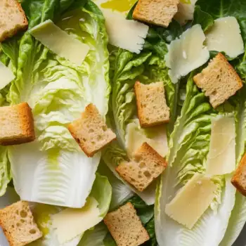 Classic Romaine and Parmesan Salad with Homemade Croutons