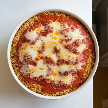 Cheesy Baked Orzo with Marinara