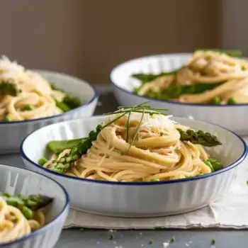 Cacio e Pepe with Asparagus and Peas