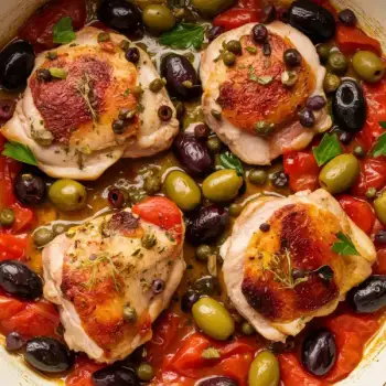 Rustic Chicken Skillet with Olives and Capers
