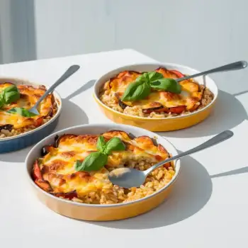 Mediterranean Orzo and Summer Vegetable Bake