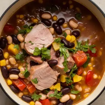 Hearty Pork and Three-Bean Stew
