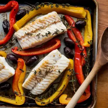 Sheet-Pan Roasted Fish With Sweet Peppers