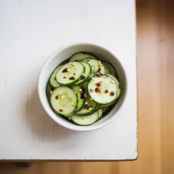 Cucumber Salad with Garlic ginger and soy