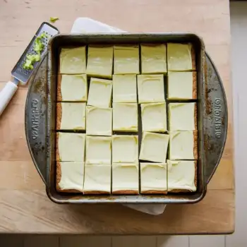 Black Lime Bars with White Chocolate Ganache
