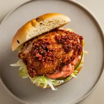 Crispy Kimchi Chicken Sandwiches