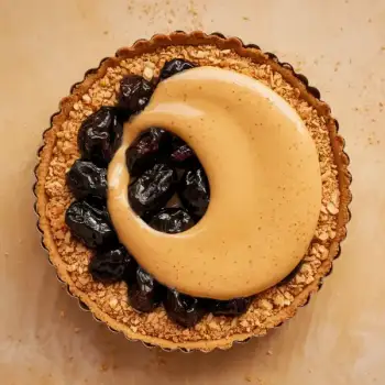 Almond & Rum-Soaked Prune Tart with Maple-Rum Sabayon