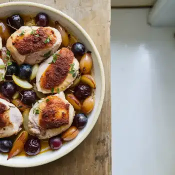 Sheet-Pan Chicken With Shallots and Grapes