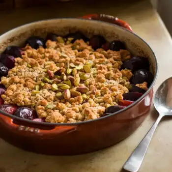 Pistachio-Plum Crisp