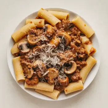 Hearty Mushroom Rigatoni Bolognese