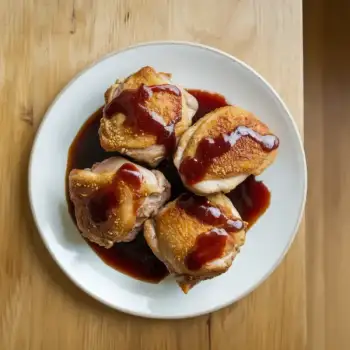 Crispy Skin Chicken Thigh with Red Wine Pan Sauce