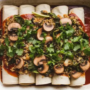 Mushroom, Chard, and Quinoa Enchiladas