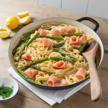 Fettuccine with Asparagus and Smoked Salmon
