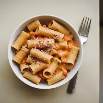 Creamy Roasted Red Pepper Rigatoni