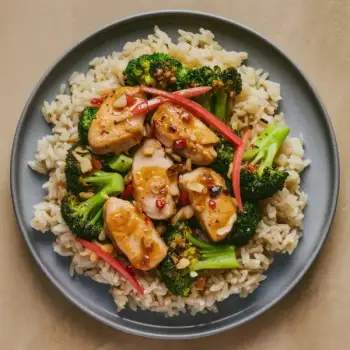 Savory Ginger Chicken & Broccoli Stir-Fry with Brown Rice