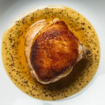 Crispy Skin Chicken Thigh with Au Poivre Sauce