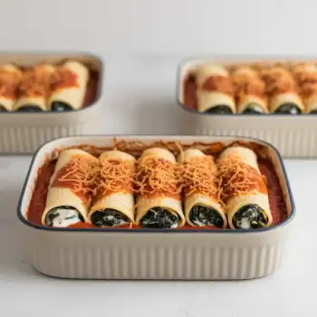 Creamy Spinach and Ricotta Stuffed Cannelloni