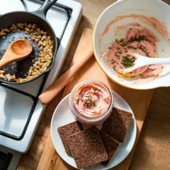 Garlicky Smoked Salmon Rillettes with Rye Crisps