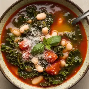 Hearty Tuscan Kale, Bean, and Tomato Soup