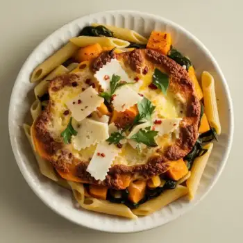 Butternut Squash and Spinach Penne Al Forno