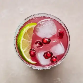 Frosted Pomegranate-Lime Gimlet