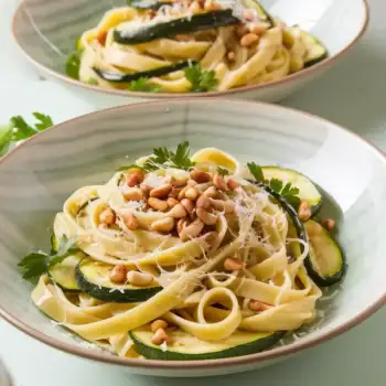 Fettuccine with Zucchini and Pine Nuts