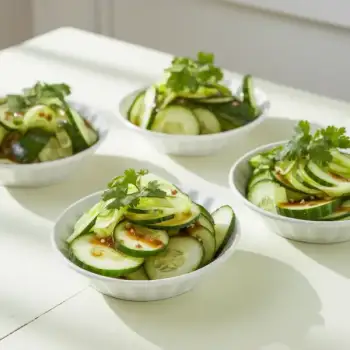 Cucumber Salad with Garlic ginger and soy