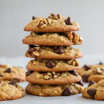 Banana Oatmeal Walnut Choco-Chip Cookies