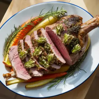 Roast Lamb with Herb and Anchovy Butter