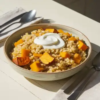 Turkish Bulgur Pilaf with Yogurt and Pumpkin