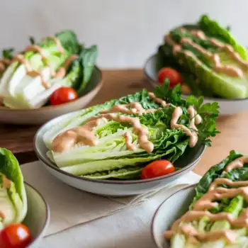 Romaine Salad with Tahini Ranch Dressing