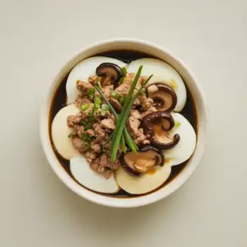 Savory Chicken and Mushroom-Topped Custard Eggs