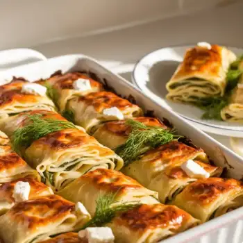 Baked Spanakopita Pasta With Greens and Feta