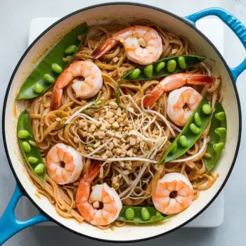 Shrimp Pad Thai with Sugar Snap Peas and Basil