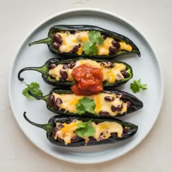 Pinto Bean and Cheese-Stuffed Poblano Peppers