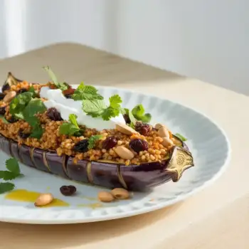 Chermoula Eggplant with Bulgur and Yogurt
