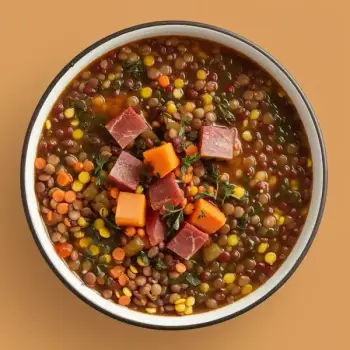 Smoky Lentil Soup with Crisp Pancetta