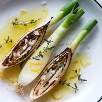 Charred Spring Onions with Zesty Lemon-Thyme Drizzle