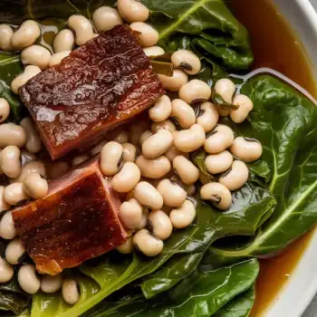 Black-Eyed Peas and Collards with Smoky Ham Hock