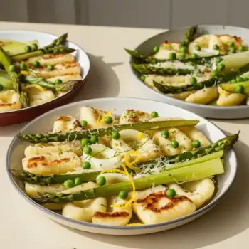 Sheet-Pan Gnocchi With Asparagus and Leeks 