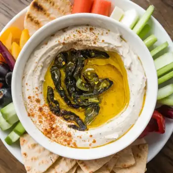 Charred Scallion and Lemon Feta Dip