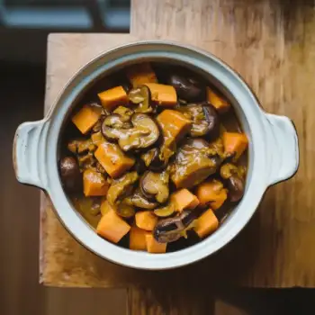 Curried Butternut Squash with Mushrooms