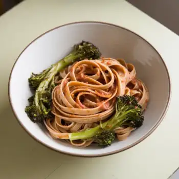 Whole Wheat Rotelle with Spicy Tempeh and Sautéed Broccoli Rabe