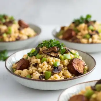 Hearty Cauliflower & Tempeh Pilaf with Porcini