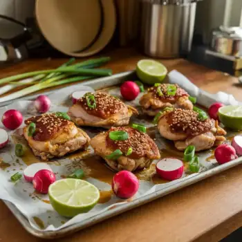 Sheet-Pan Miso Chicken with Radishes and Lime