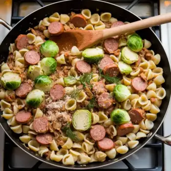 Orecchiette with Brussels Sprouts and Bratwurst