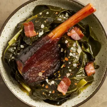 Perfectly Cooked Collard Greens with Ham Hock