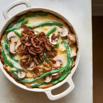 Savory Green Bean & Mushroom Casserole
